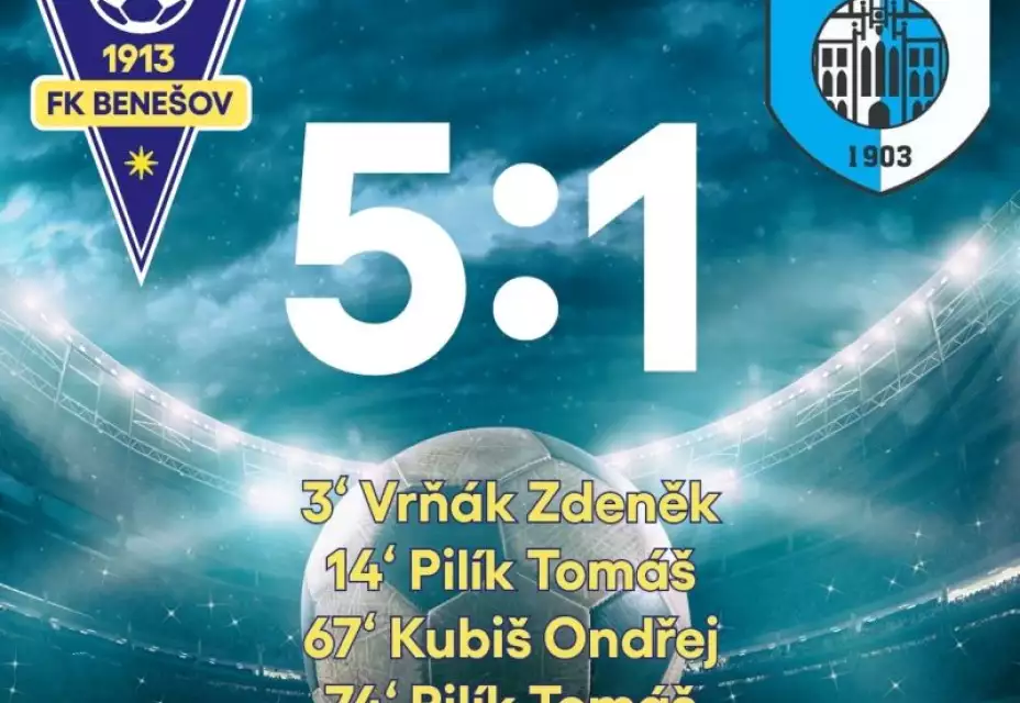 FK Benešov - RMSK Cidlina Nový Bydžov 5:1 (2:0)